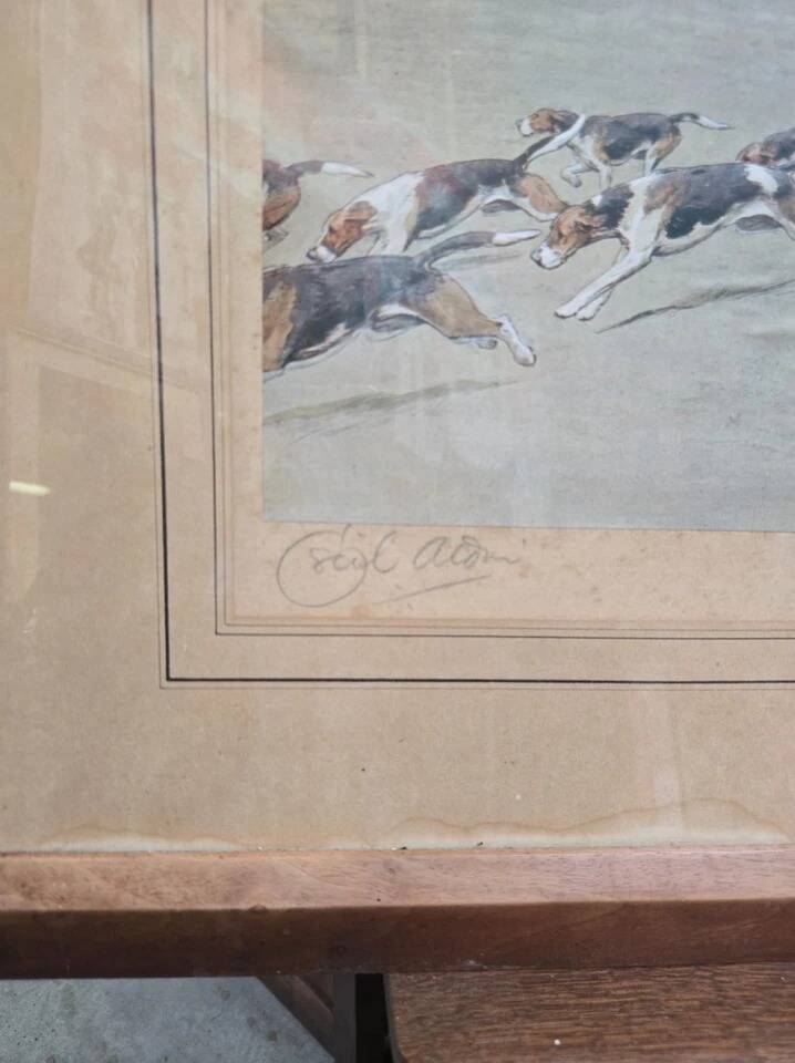Watercolour engraving by Cecil Aldin, famous British artist.