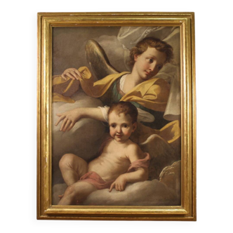 Great 18th century Italian painting, Angels in the Clouds