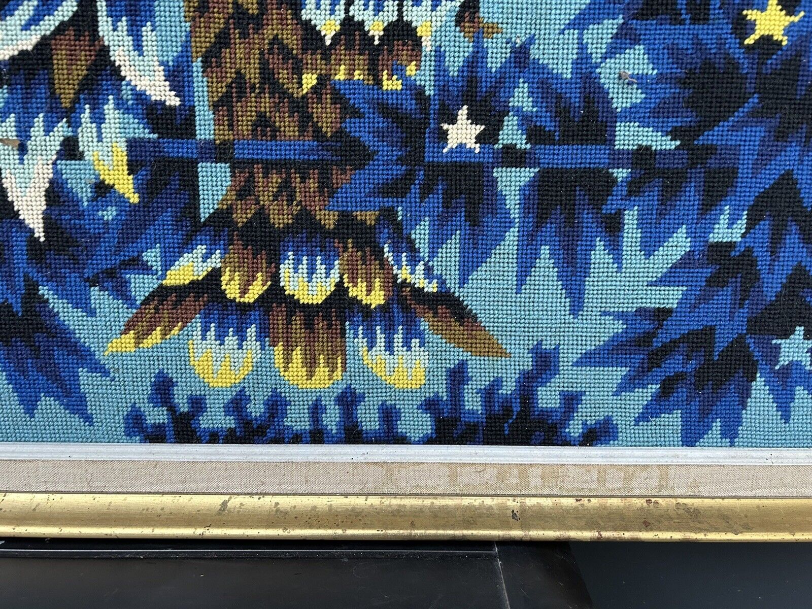 Vintage tapestry 70s Alain Cornic "La Nuit"
