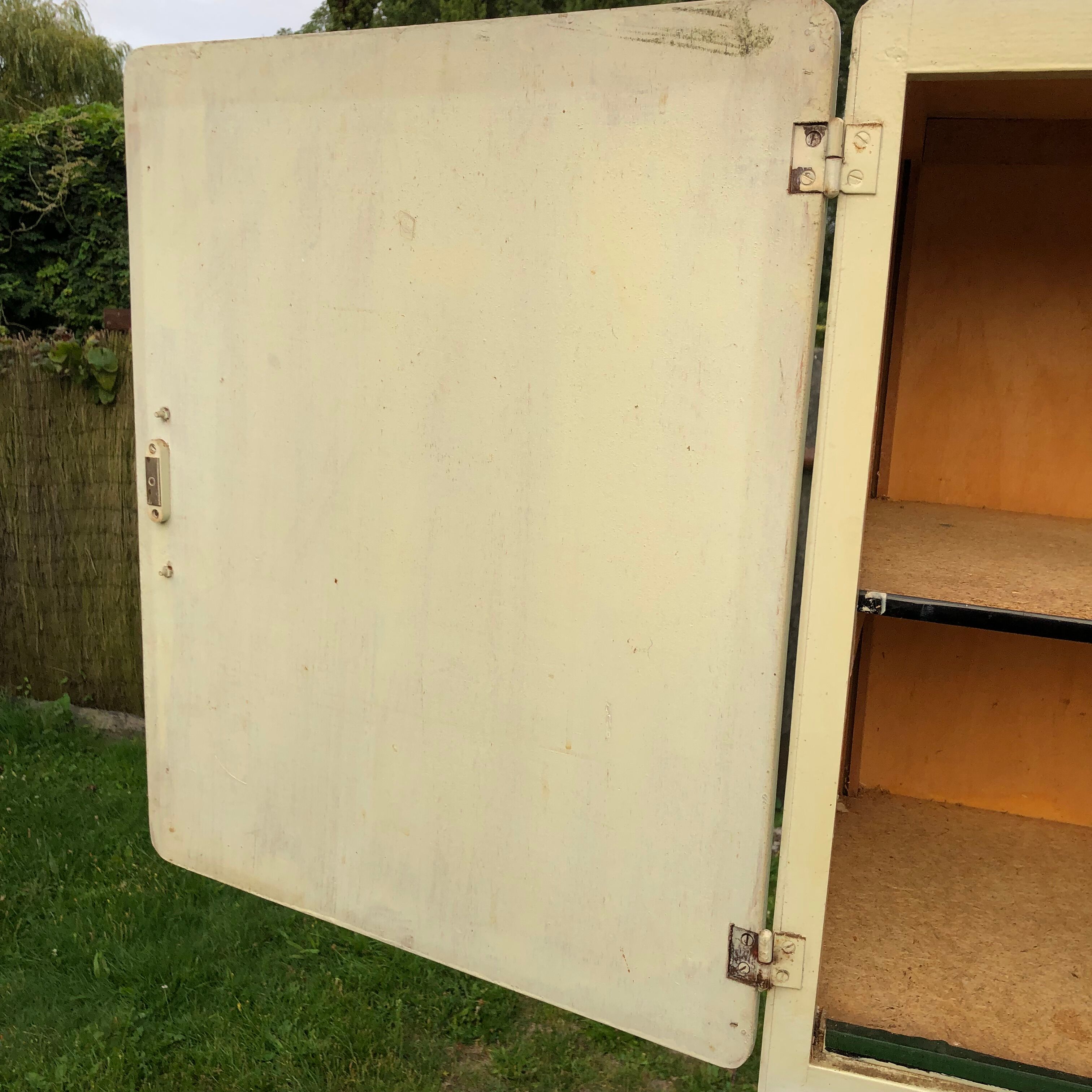 Vintage Mado sideboard with 4 doors and 2 drawers in beige lacquered plywood