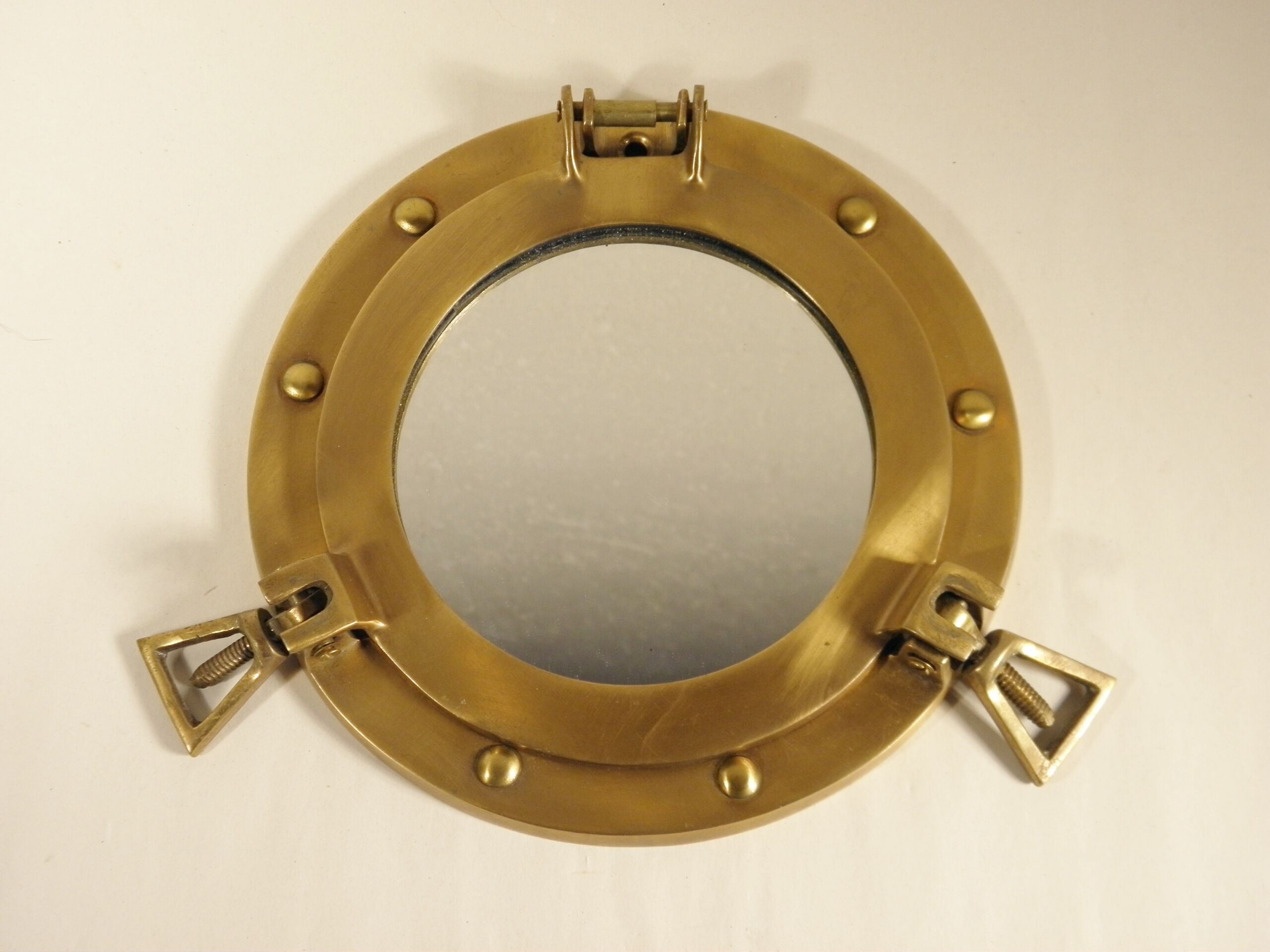 Mirror "porthole" in brass 18 cm