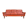 Canapé cuir rouge 3 sièges 1960s