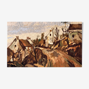 Paysage d’automne vintage de tapisserie tissée à la main par la société Mother S Commerce