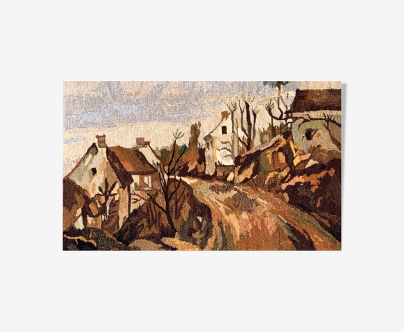 Paysage d’automne vintage de tapisserie tissée à la main par la société Mother S Commerce