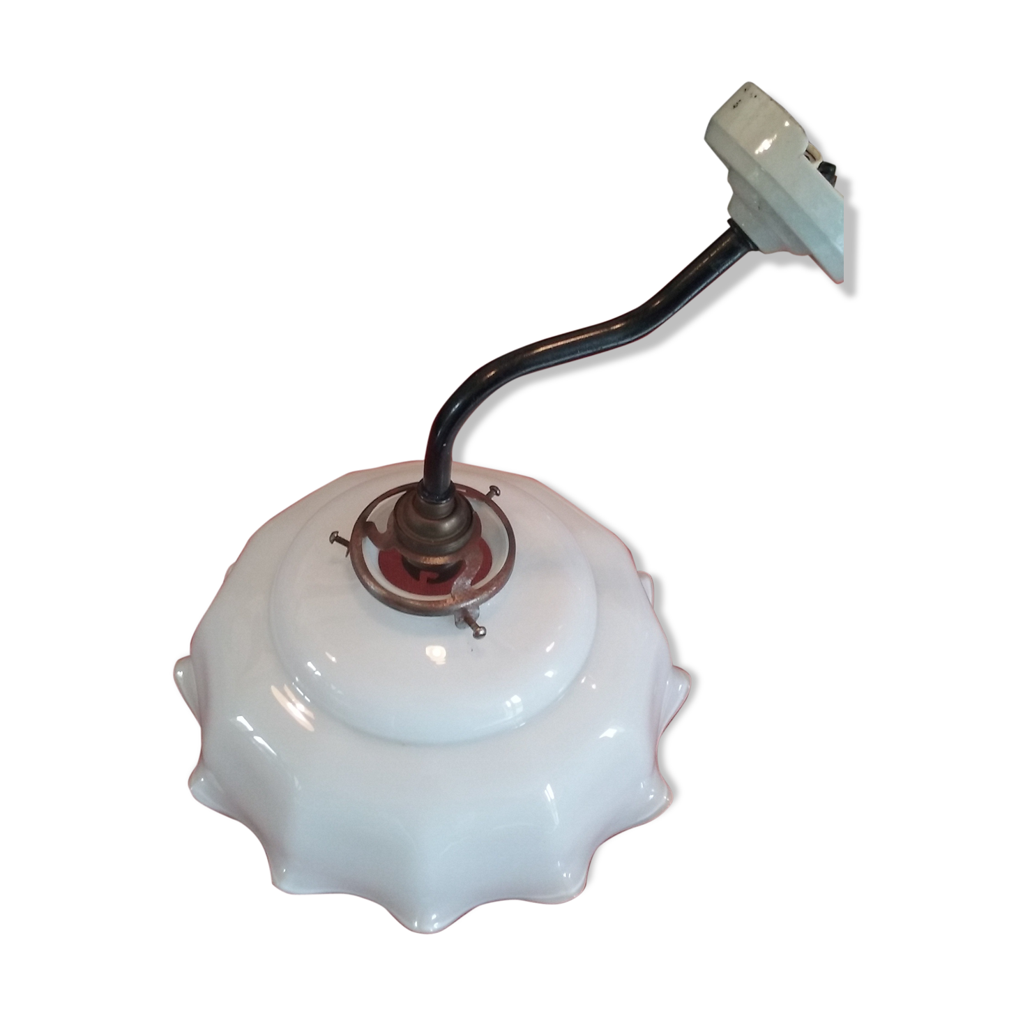 Ceramic wall lamp and glass