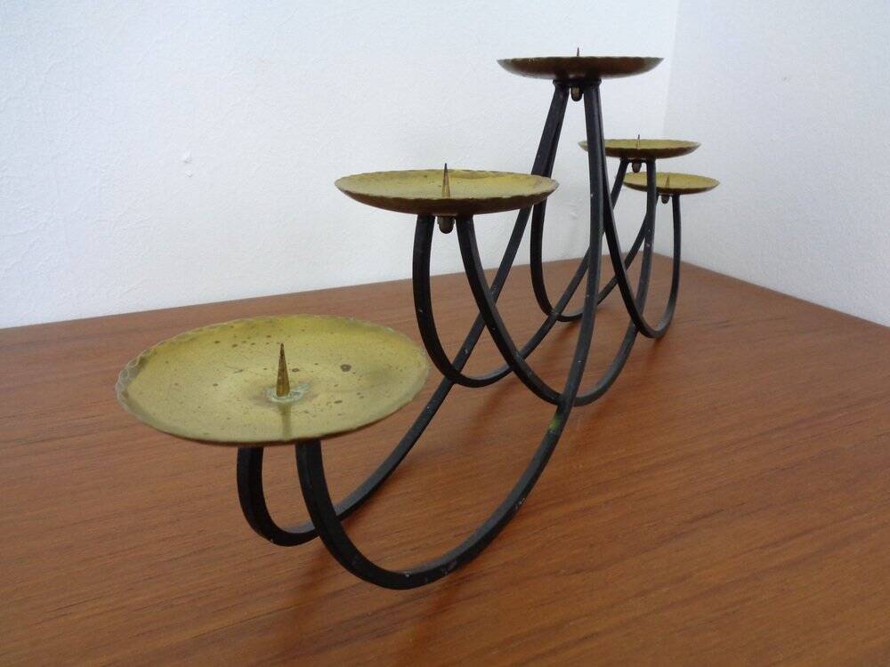 Brutalist Iron Candleholder, 1960s