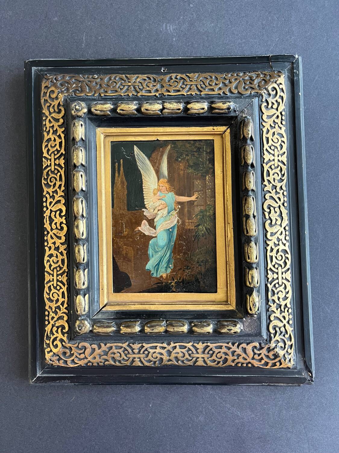 Old guardian angel painting