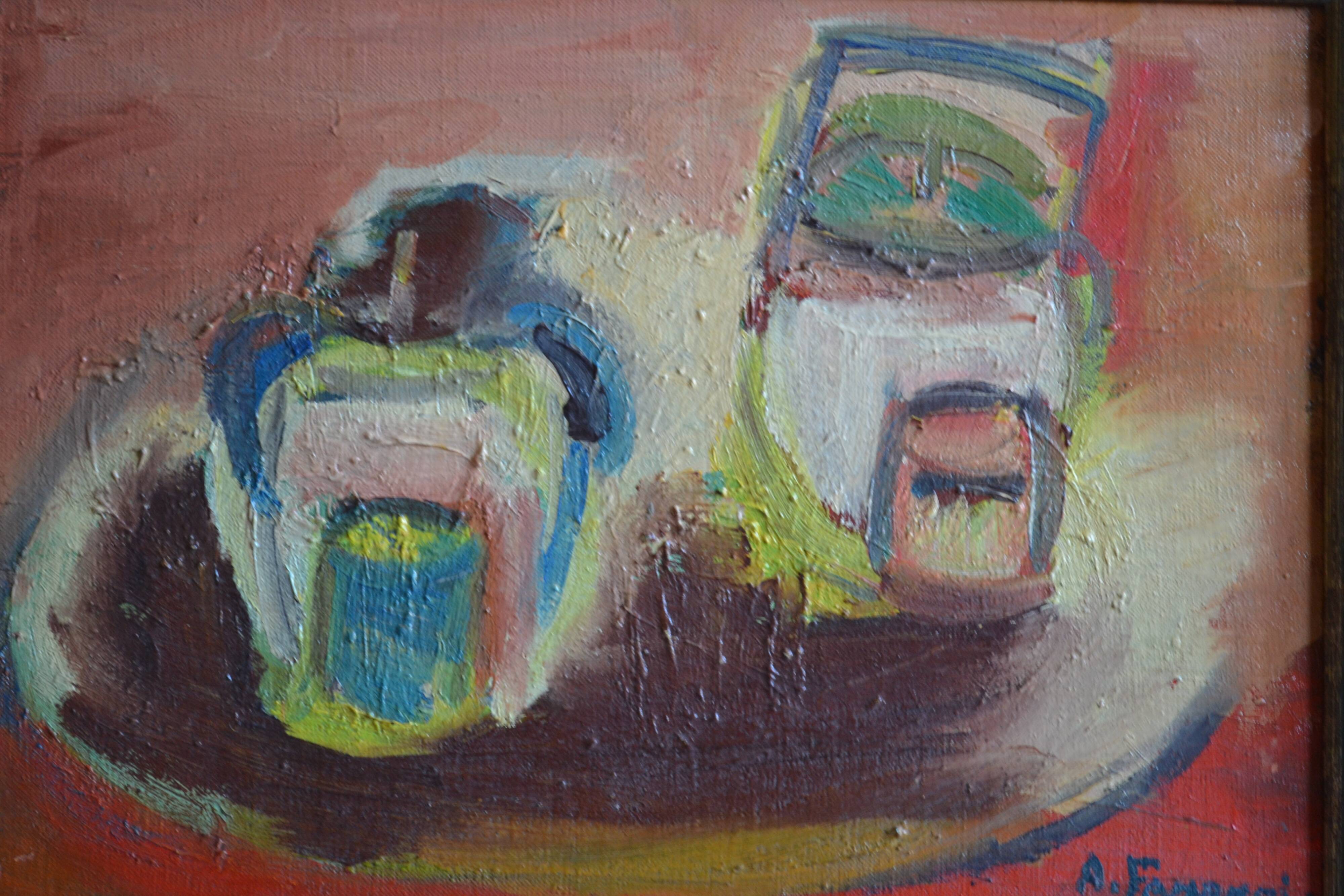 Antoine Ferrari (1910 1995) Still life Oil painting on canvas