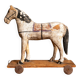 Antique Wooden Toy Horse on Wheels, Early 20th Century