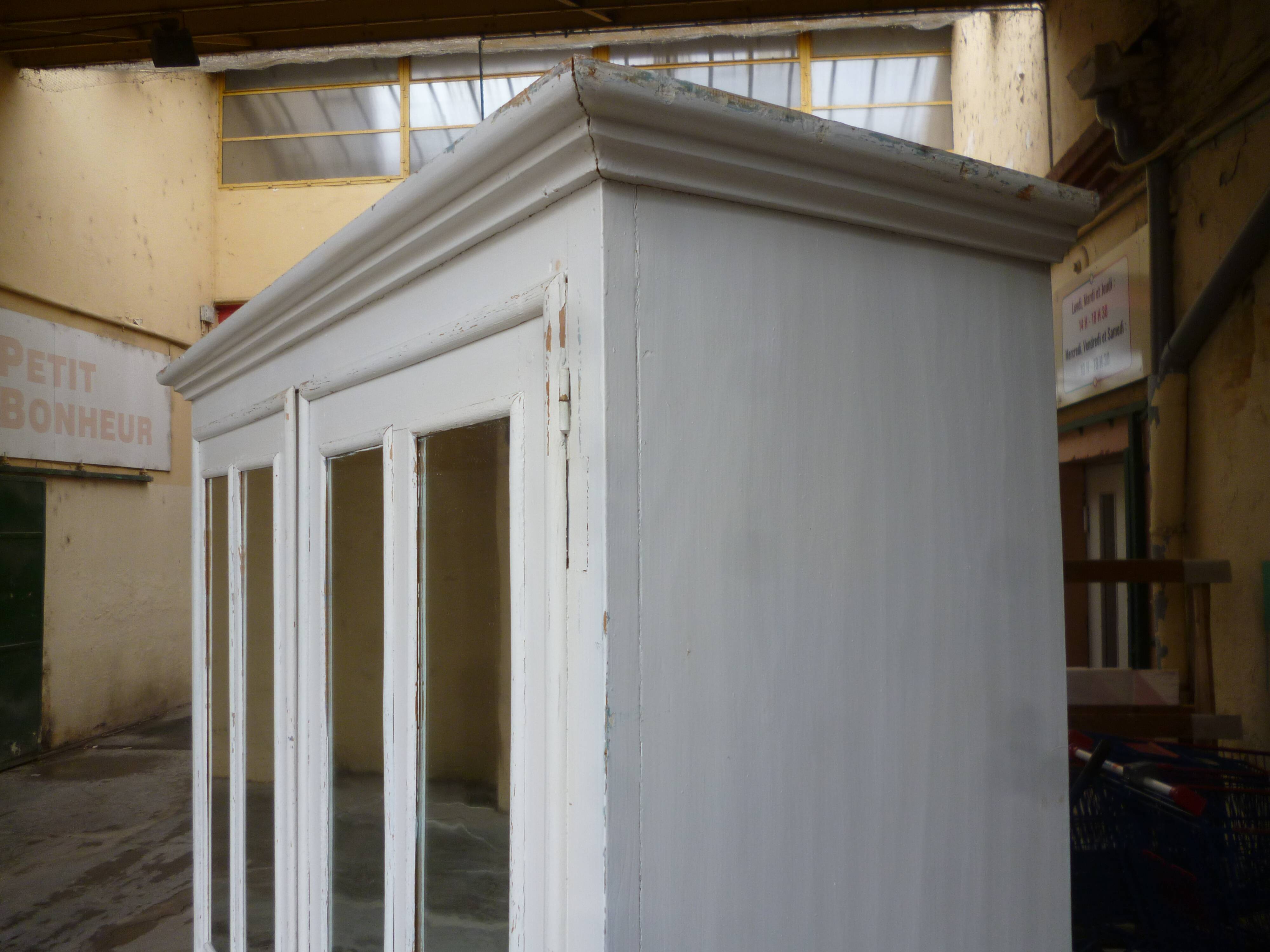 Old white patina workshop cabinet