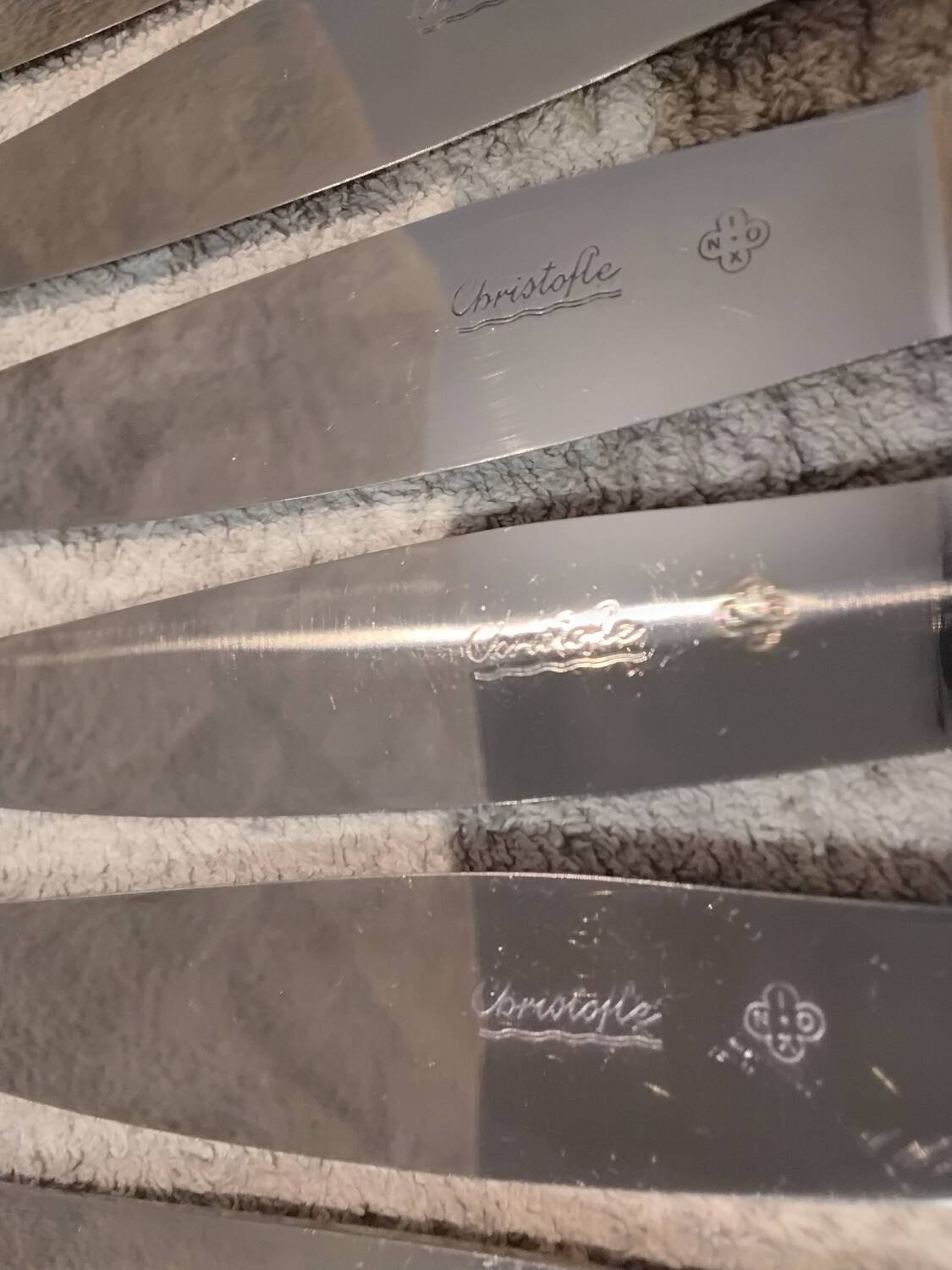 12 silver-plated table knives by Christofle Albatros SL