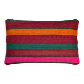 Vintage turkish kilim cushion cover, 30 x 50 cm