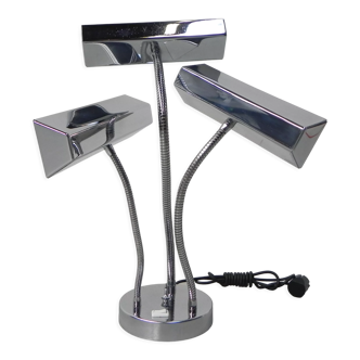 Vintage desk lamp with 3 chromed shades