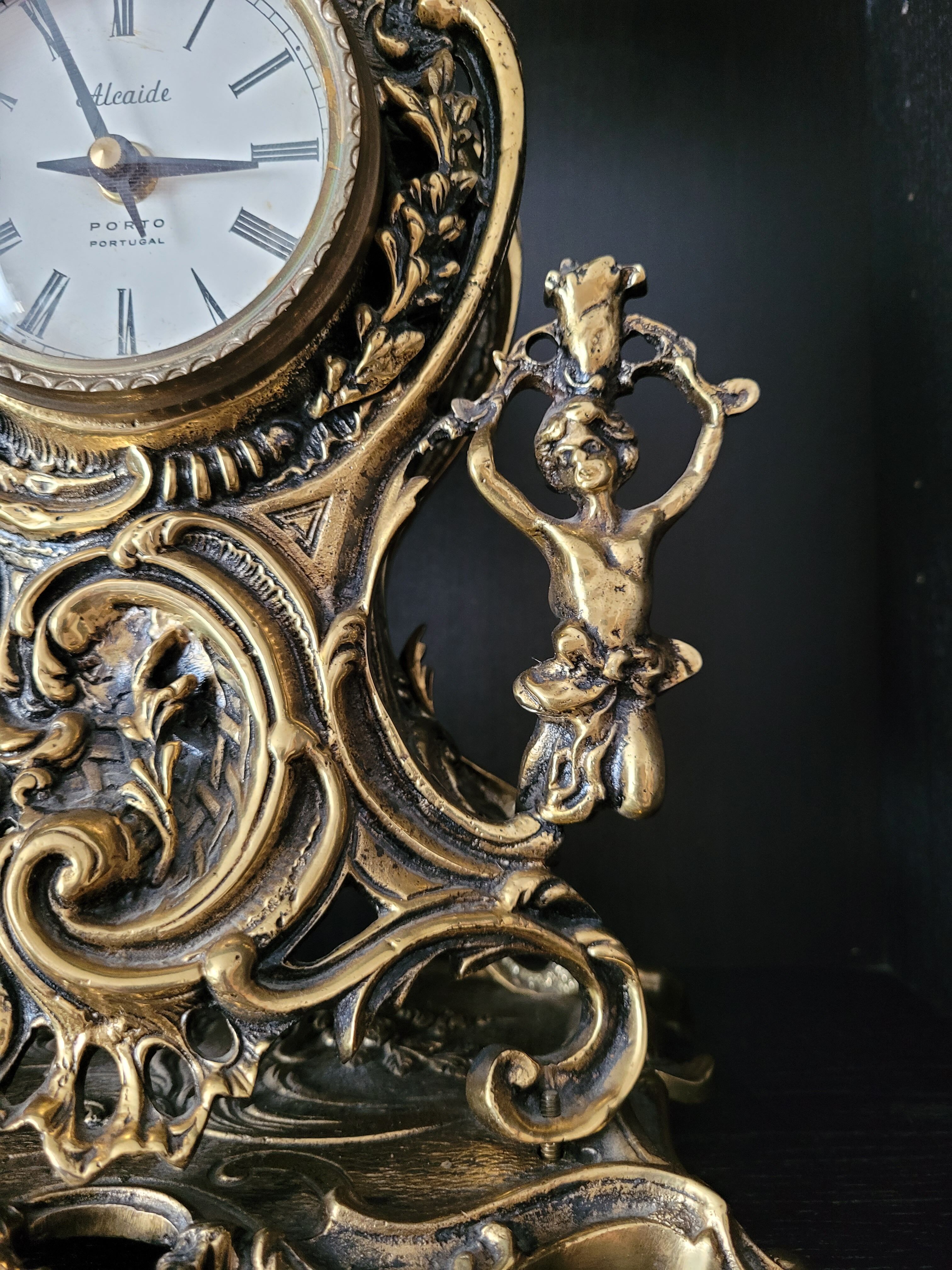 Louis XV style gilded bronze clock