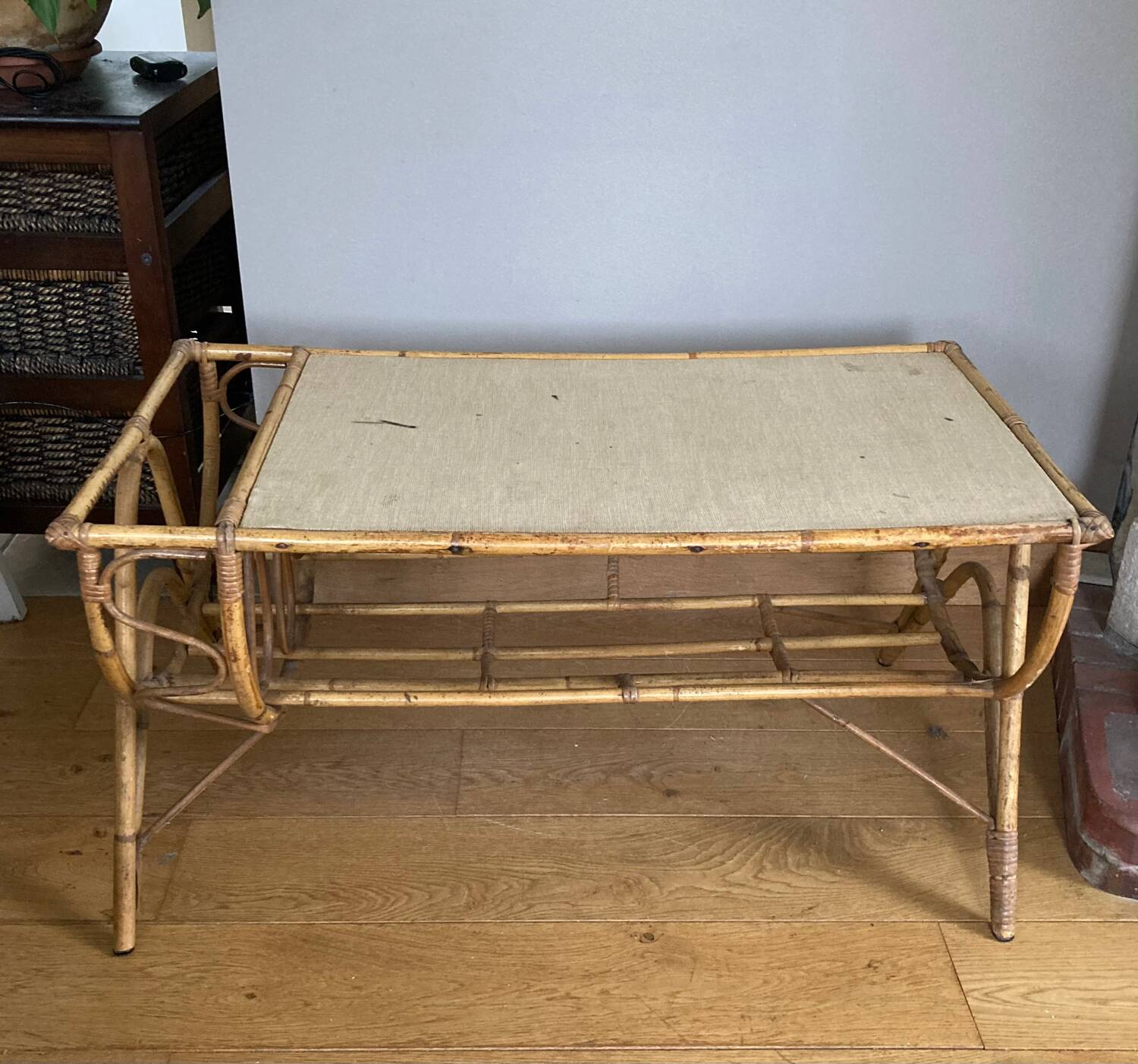 Vintage wicker rattan coffee table from the 1960s/70s (delivery possible)
