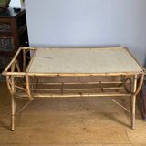 Vintage wicker rattan coffee table from the 1960s/70s (delivery possible)