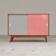 Buffet commode U-452 rose par Jiri Jiroutek pour Interier Praha 1960