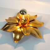 Gilded vintage florentine flush mount light