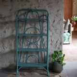 Blue rattan shelf