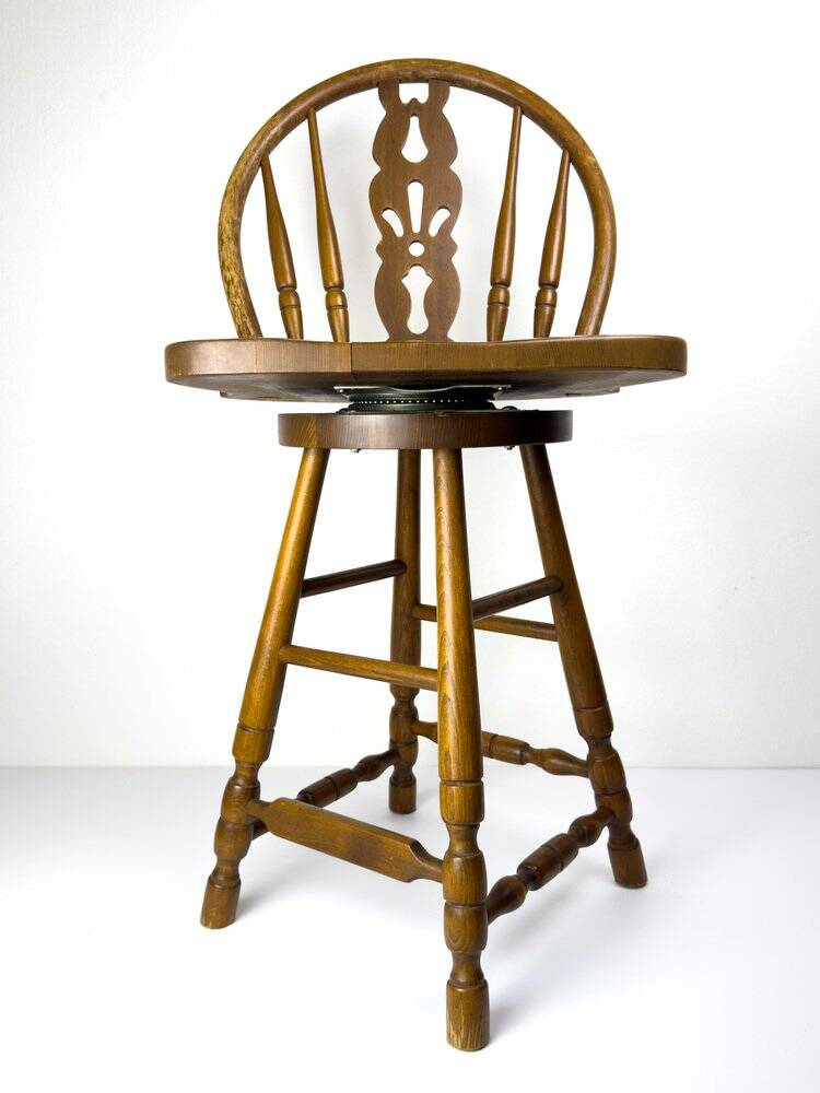 Vintage wooden bar chair, 1992