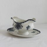 Ironware sauce boat with blue palmette decoration