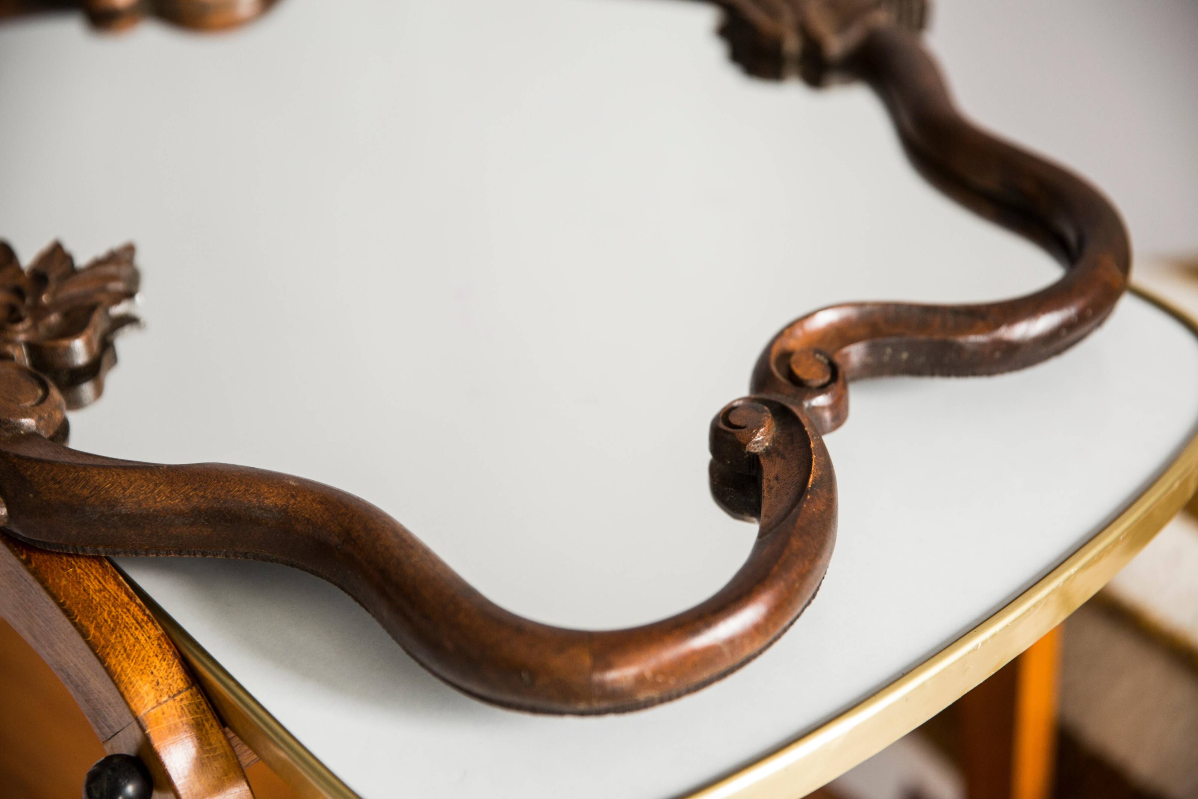 Medium vintage mirror in dark brown wood, Europe, 1960.