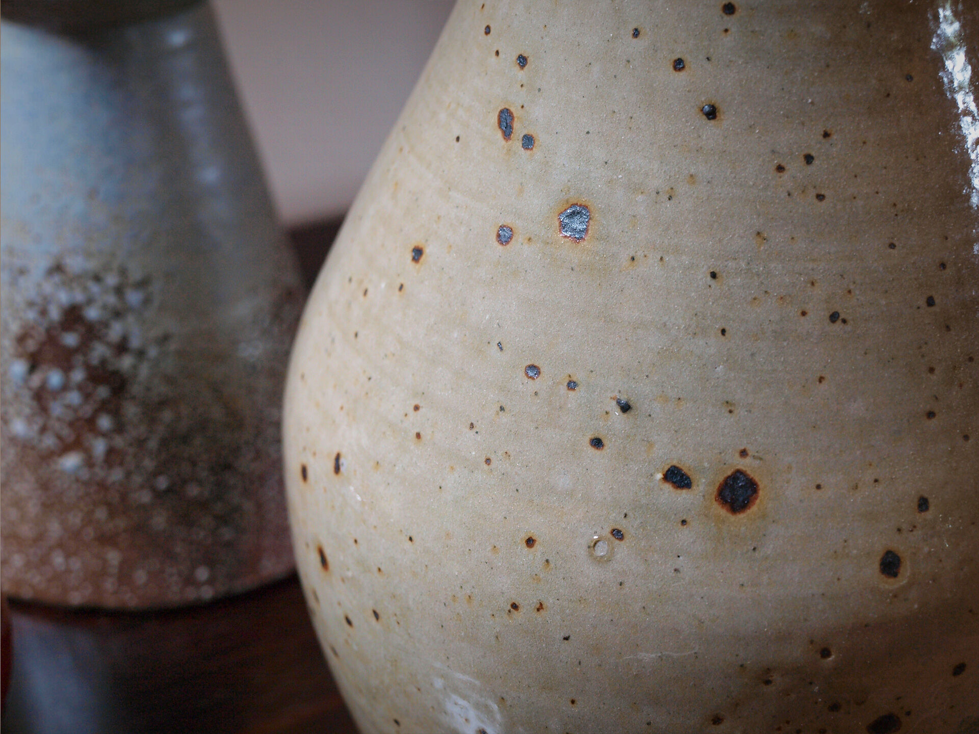 Pyrite sandstone vase by Jean Migeon in La Borne, 60s