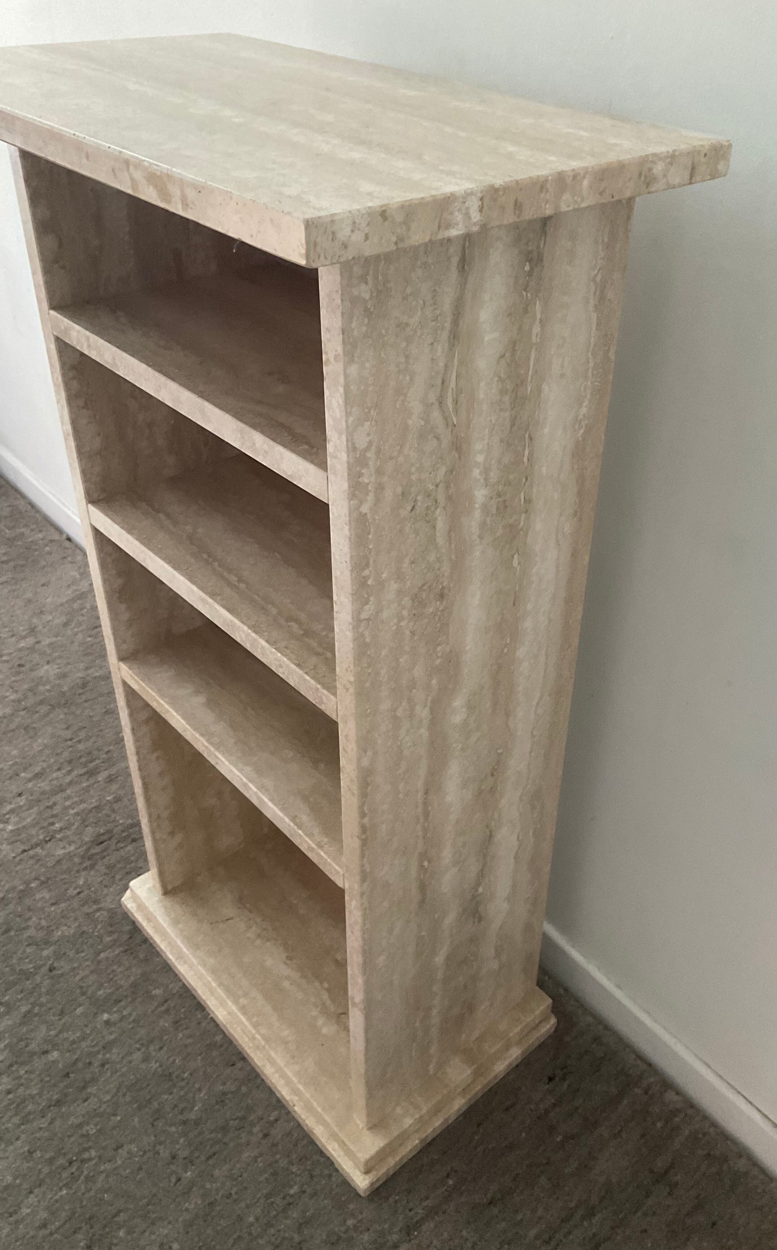 Travertine TV cabinet shelf from the 70s