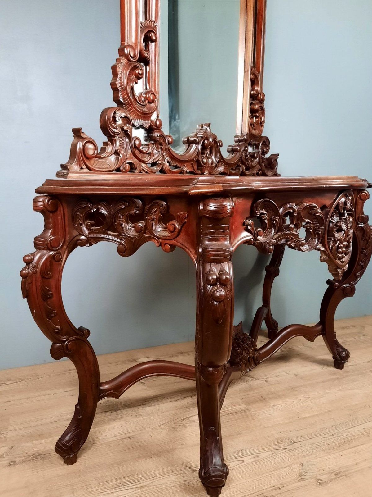 Console with its mirror Louis XV 1900-1930