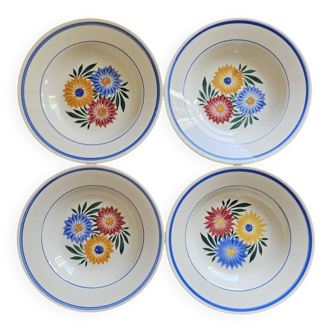 Assiettes creuses vintage fleuries "Phénix"