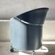 Italian leather armchair on casters by Matteo Grassi, 1990s