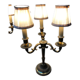 Pair of electrified three-branched candlesticks