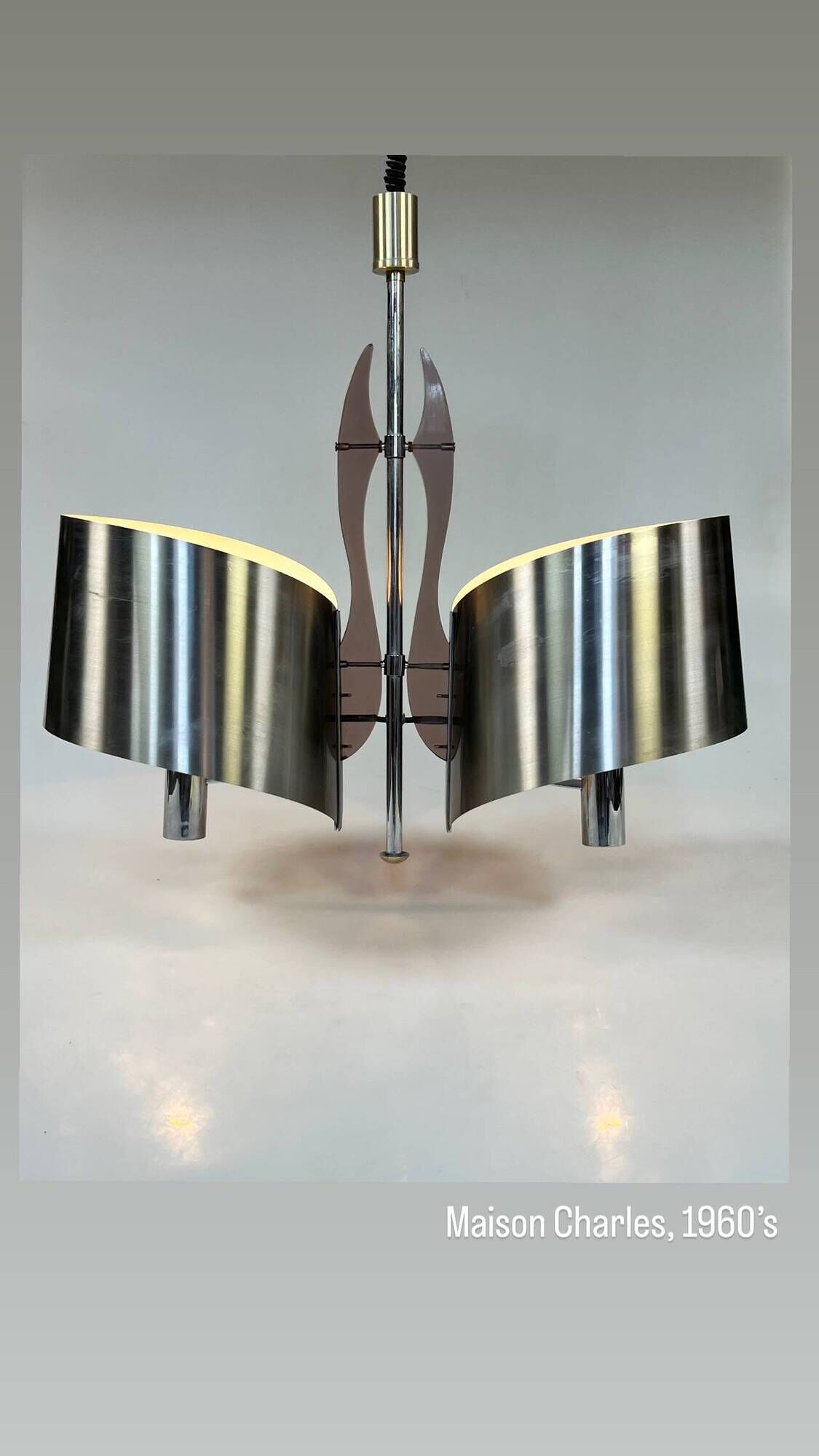 Vintage Maison Charles Pendant Lamp, France 60's