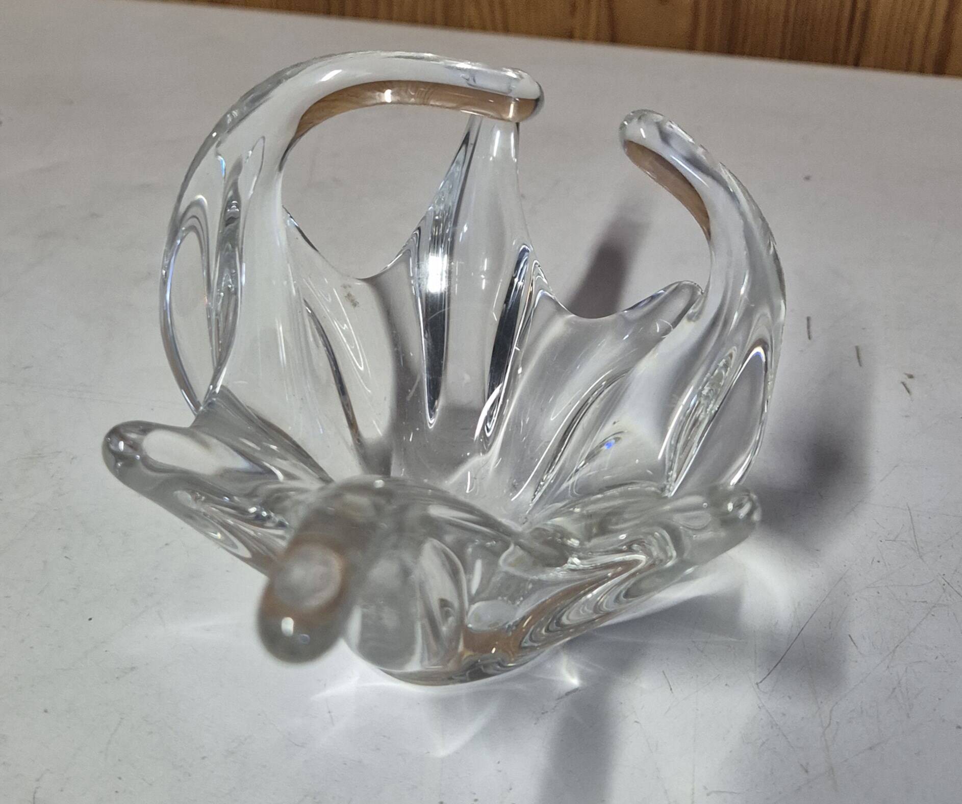 Clear blown crystal centerpiece, Vannes Crystal style, 26cm
