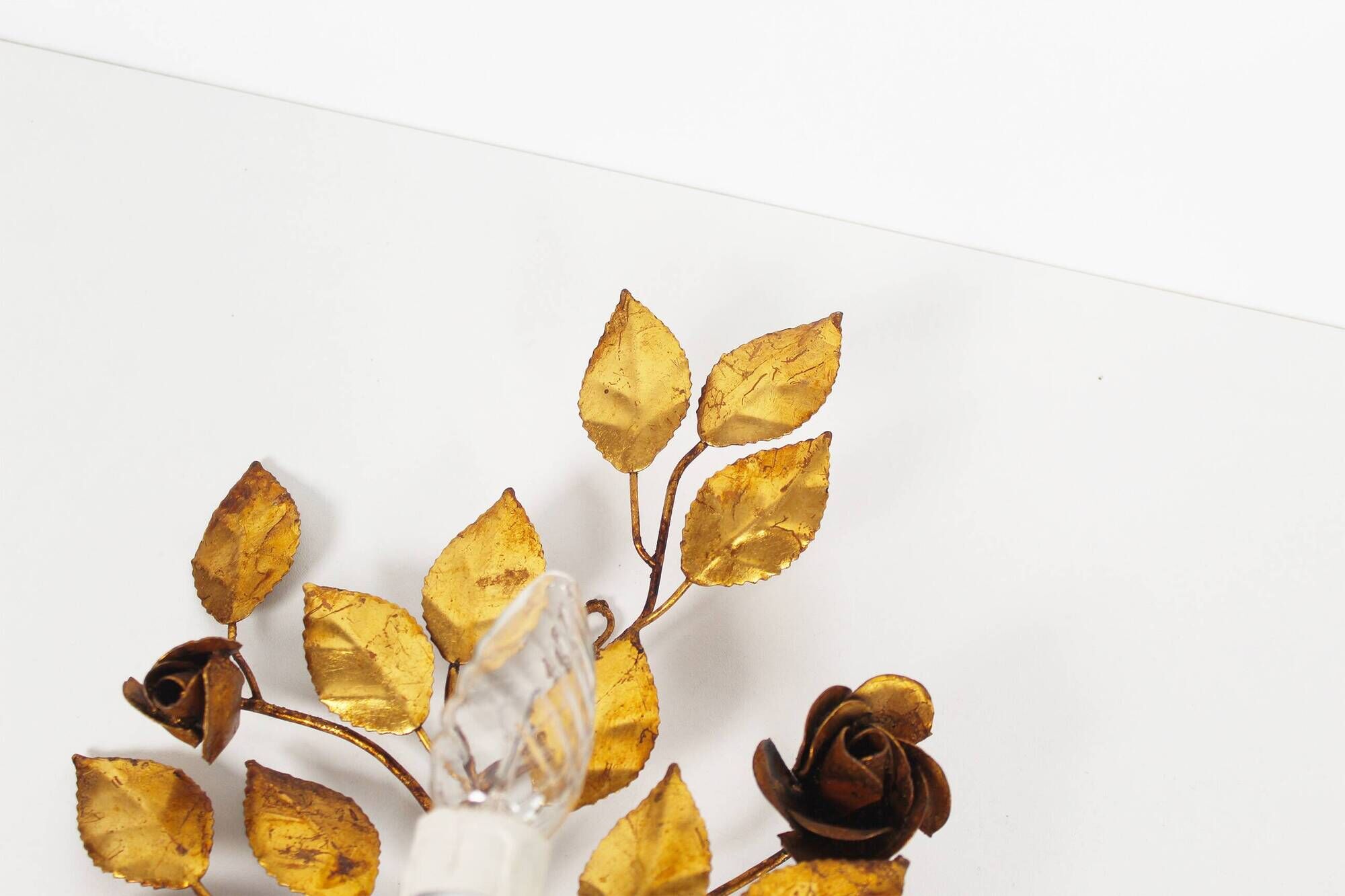 Antique Italian gilt rose wall lights by Hans Kogl