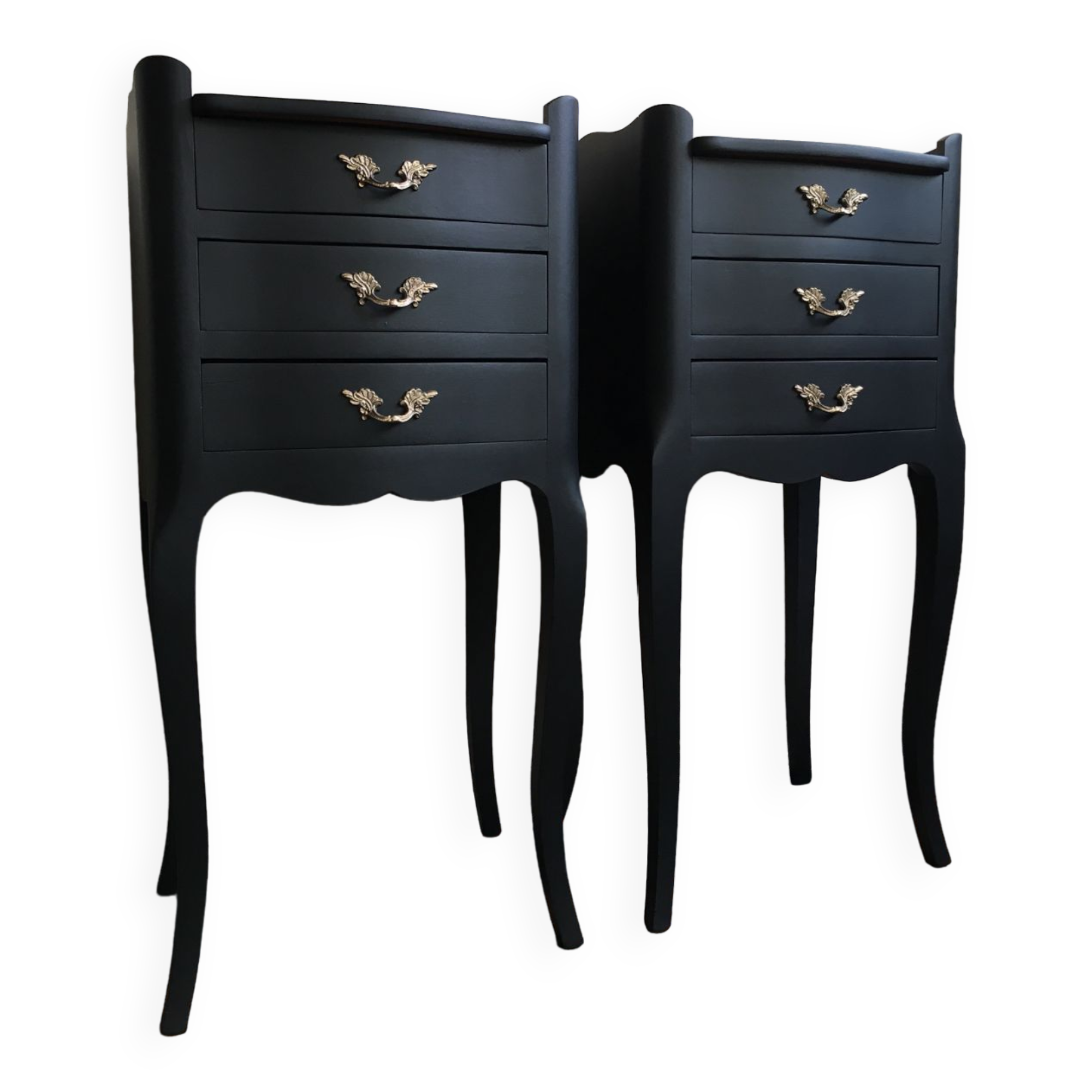 Vintage black revamped bedside tables