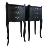 Vintage black revamped bedside tables