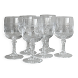 Set of 6 chiseled crystal liqueur glasses