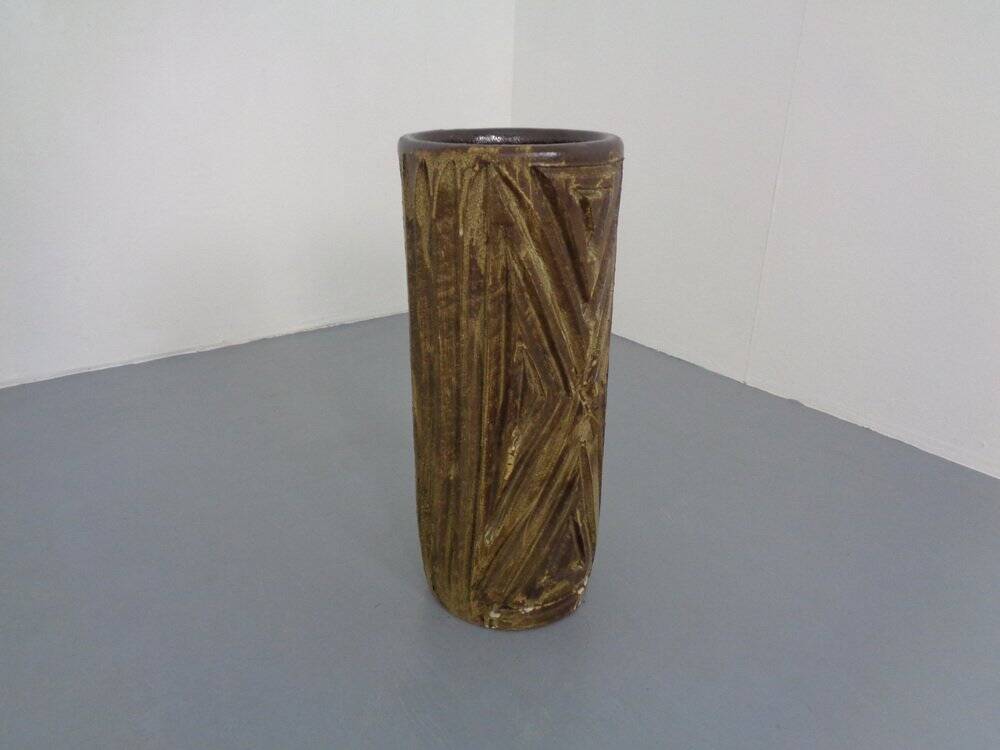 Large Brutalist Ceramic Umbrella Stand, Italy, 1960s