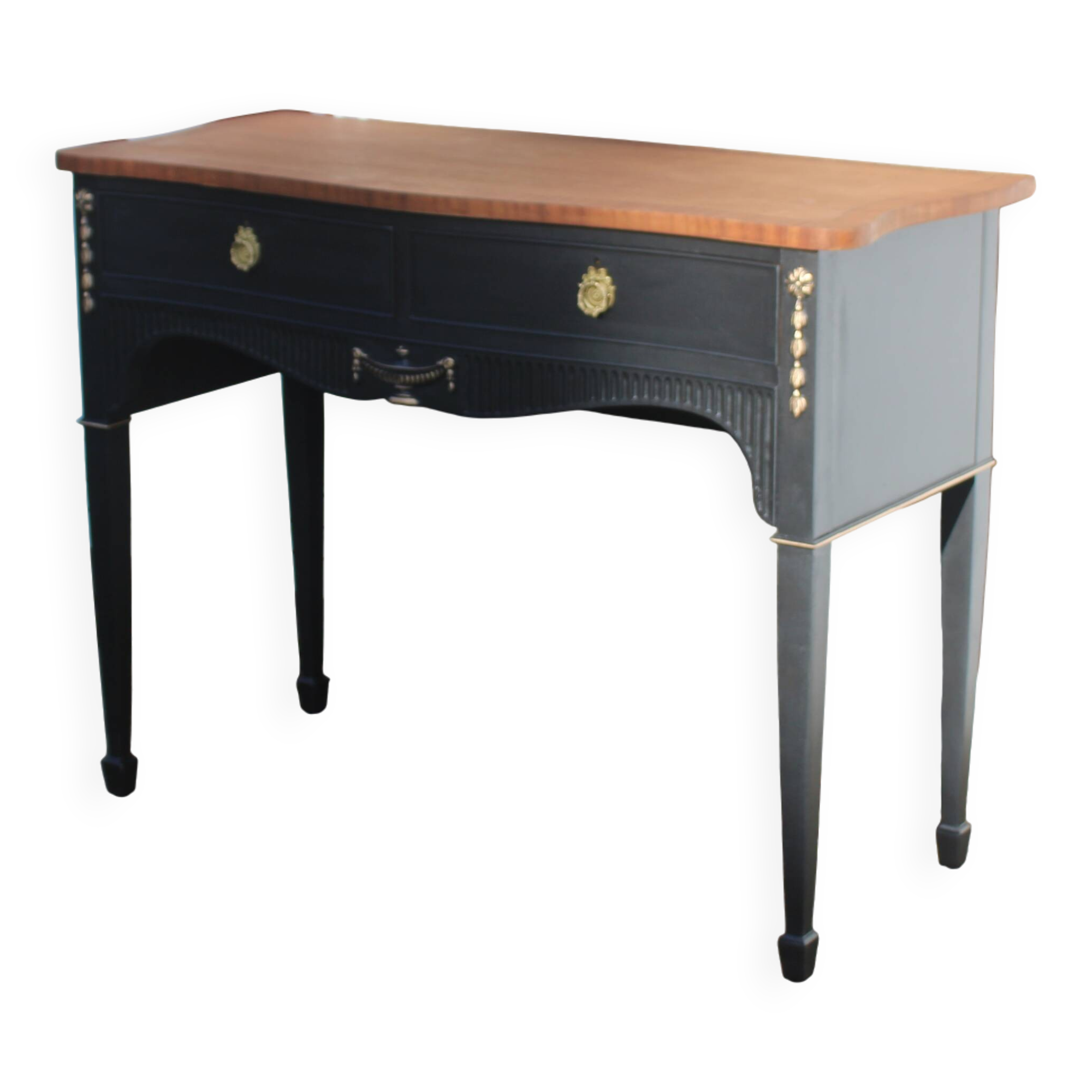 Restored antique console – Haussmannian elegance & velvet finish