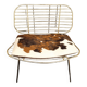 Fauteuil fil design doré coussin peau de vache