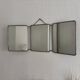 Miroir vintage 1960 triptyque barbier argenté Arpin - 28 x 70 cm