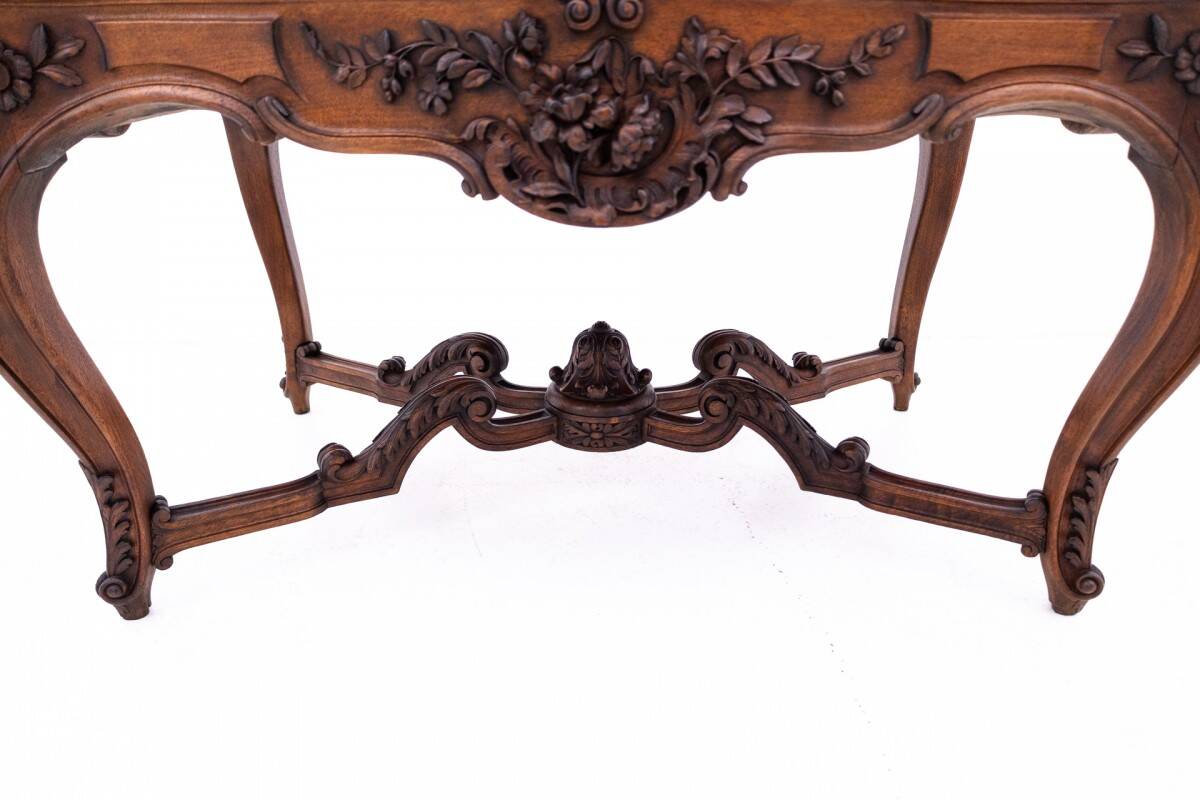 Richly carved table - coffee table, France, late 19th century.