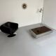 Italian coffee table in chromed metal and vintage brown glass top 70s