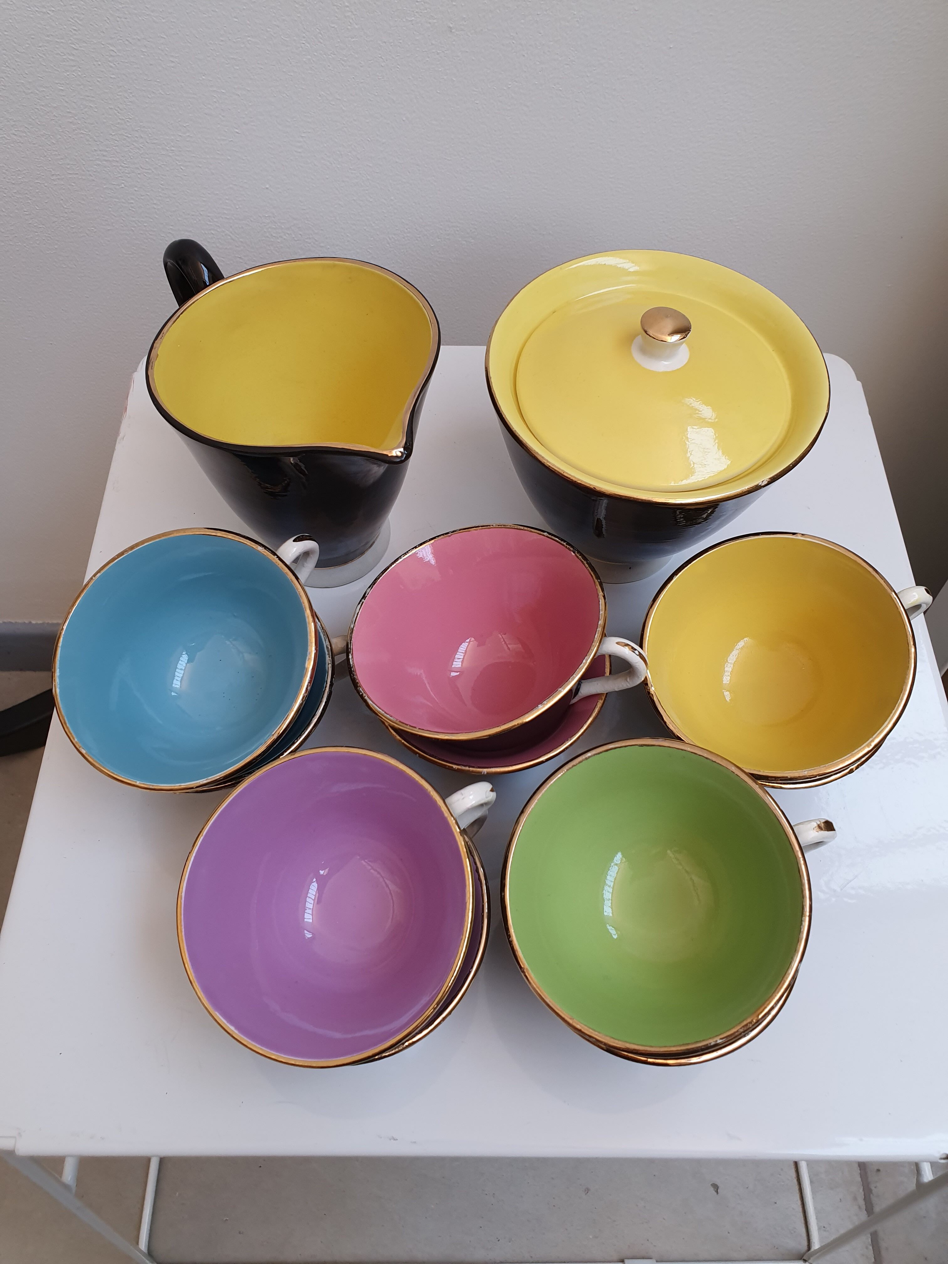 Black 60s coffee service Digoin - Sarreguemines