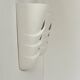 Pair of vintage wall lights, matte white plaster, France, 1970