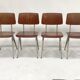 Lot of 4 vintage school chairs Galvanitas S16 Netherlands