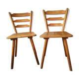 Pair of solid wood bistro chairs