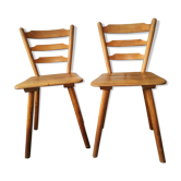 Pair of solid wood bistro chairs