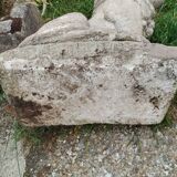 Paire de lions de jardin en pierre ancien vintage